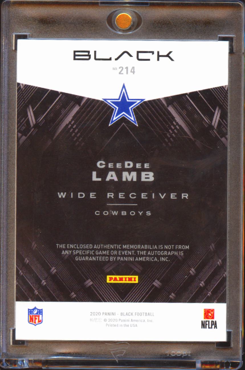 CeeDee Lamb 2020 Black Auto Autograph Patch Rookie RC 7/75 Dallas Cowboys