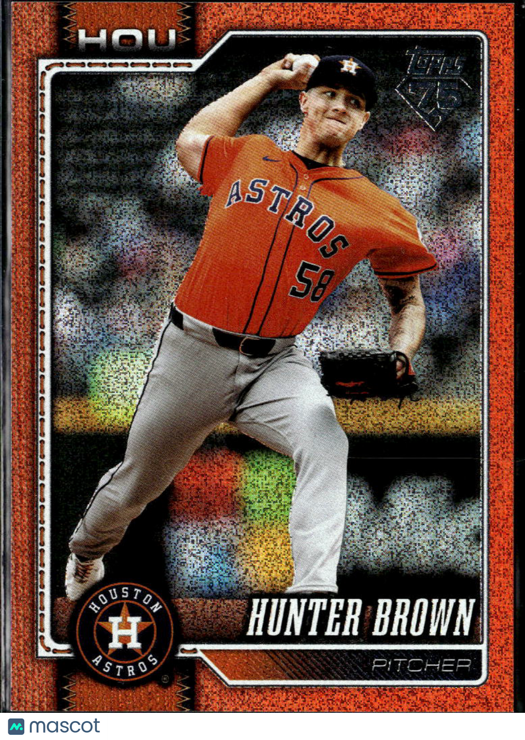 Hunter Brown 2026 Topps Series One Orange Foil 20/25 Houston Astros