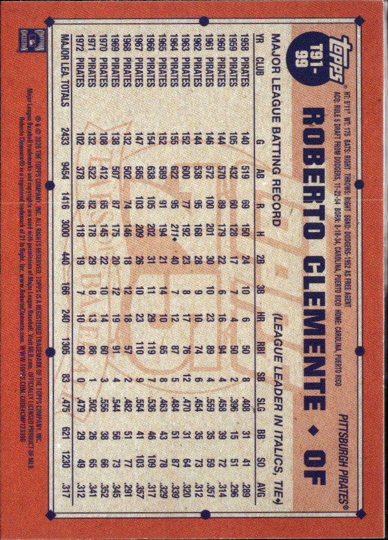 Roberto Clemente 2026 Topps Koi Fish Parallel SSP Pittsburgh Pirates
