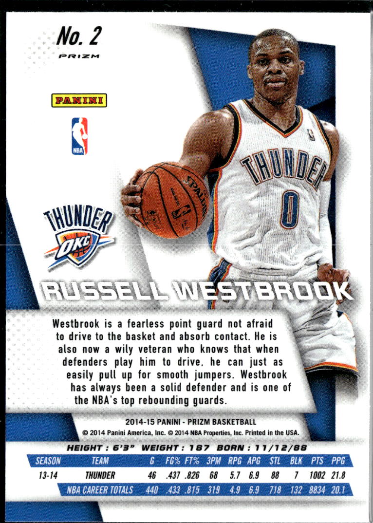 Russell Westbrook 2014-15 Prizm Panini Logo Prizm SSP Oklahoma City Thunder