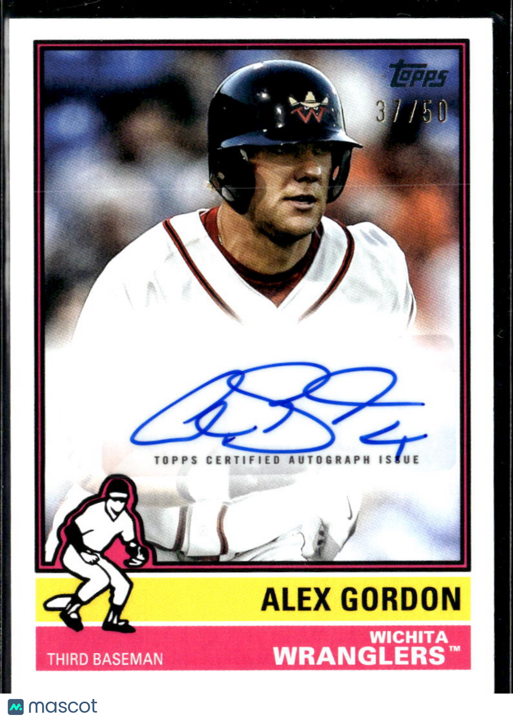 Alex Gordon 2025 Topps Heritage Auto Autograph 37/50 Wichita Wranglers