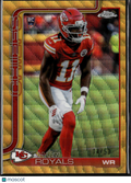 Jalen Royals 2025 Topps Chrome Gold Wave Refractor RC 14/50 Kansas City Chiefs