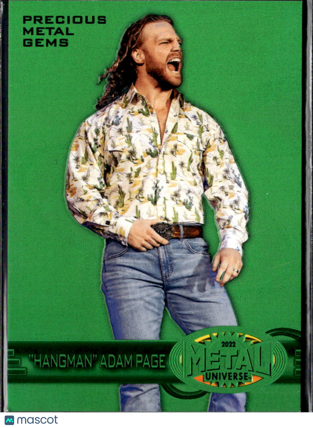 "Hangman" Adam Page 2022 Metal Universe AEW Precious Metal Gems Green PMG 5/10