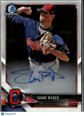 Shane Bieber 2018 Bowman Chrome Auto Autograph RC Cleveland Indians