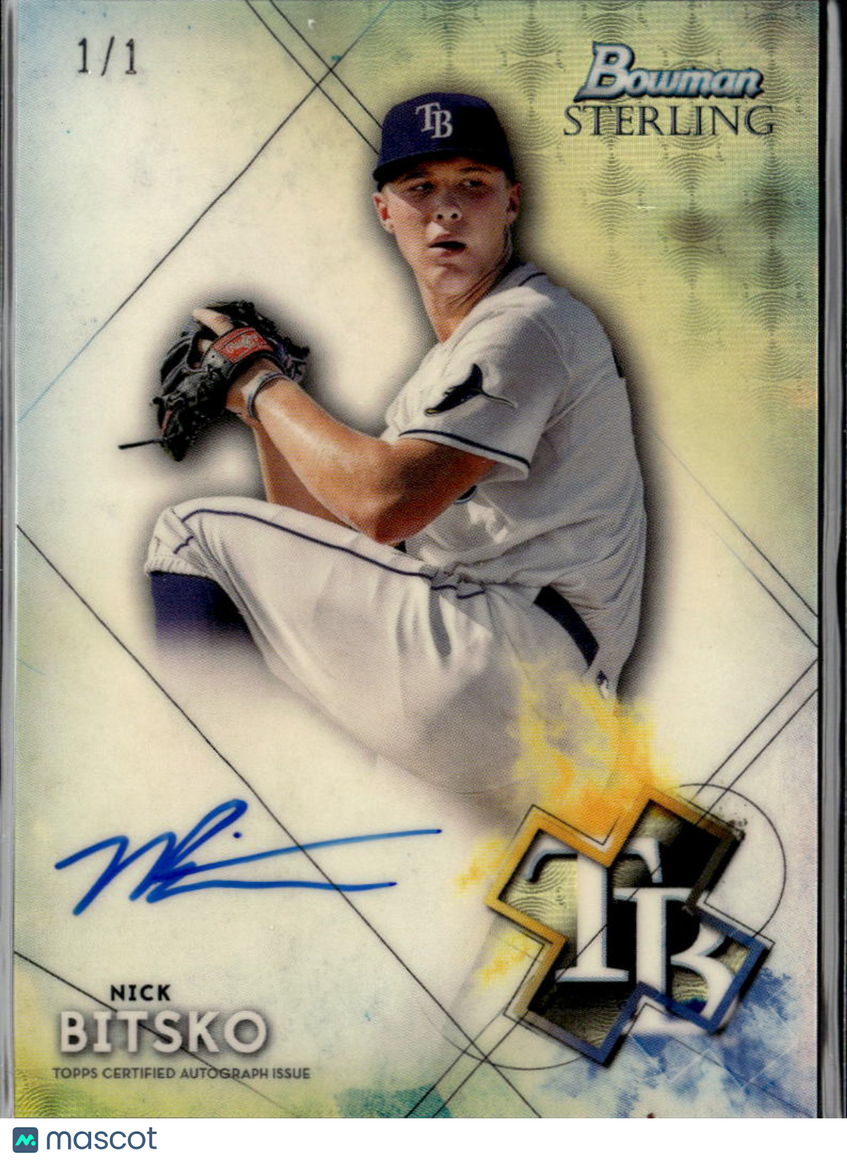 Nick Bitsko 2021 Bowman Sterling Auto Autograph SUPERFRACTOR 1/1 Tampa Bay Rays