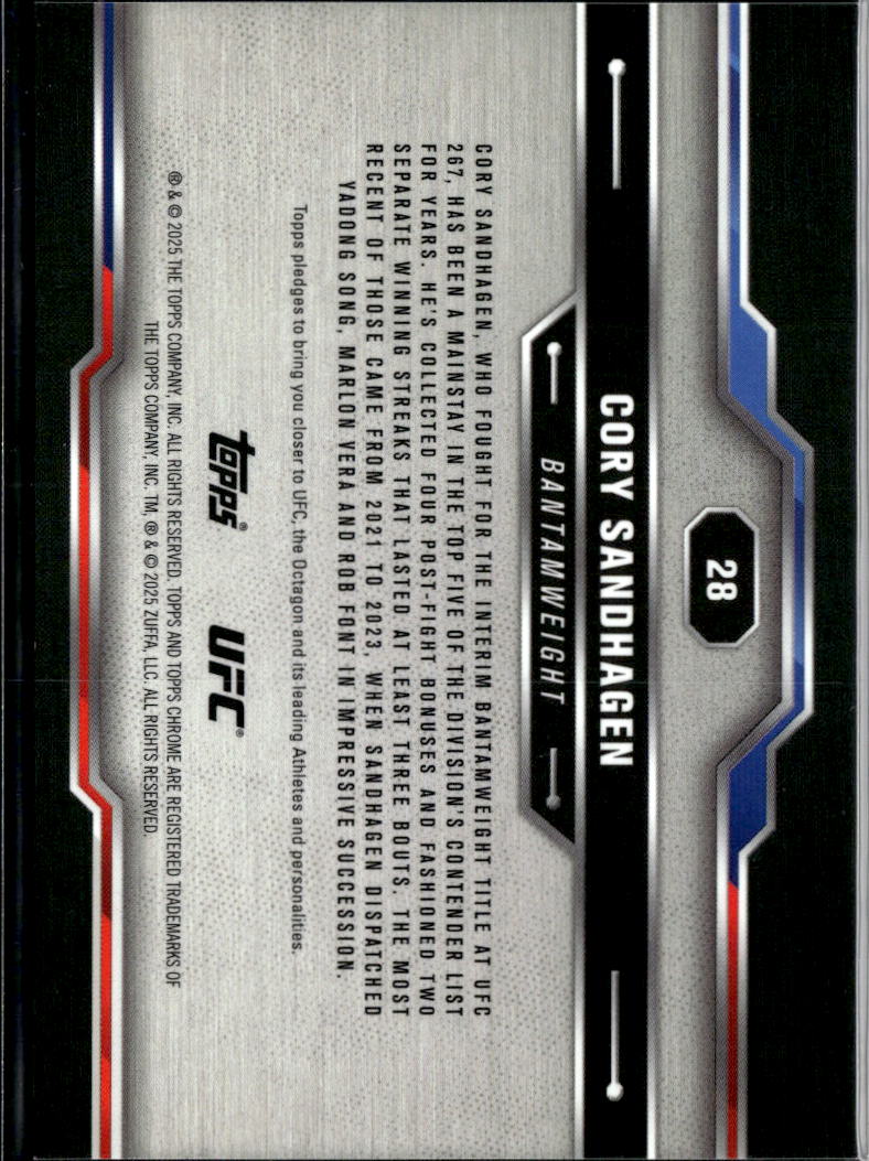 Cory Sandhagen 2025 Topps Chrome UFC GOLD Refractor #28 48/50