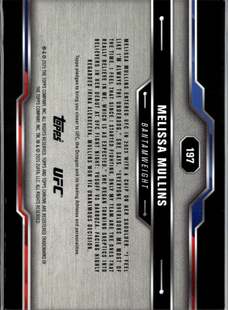 Melissa Mullins 2025 Topps Chrome UFC Gold Geometric Refractor Rookie 16/50 #197