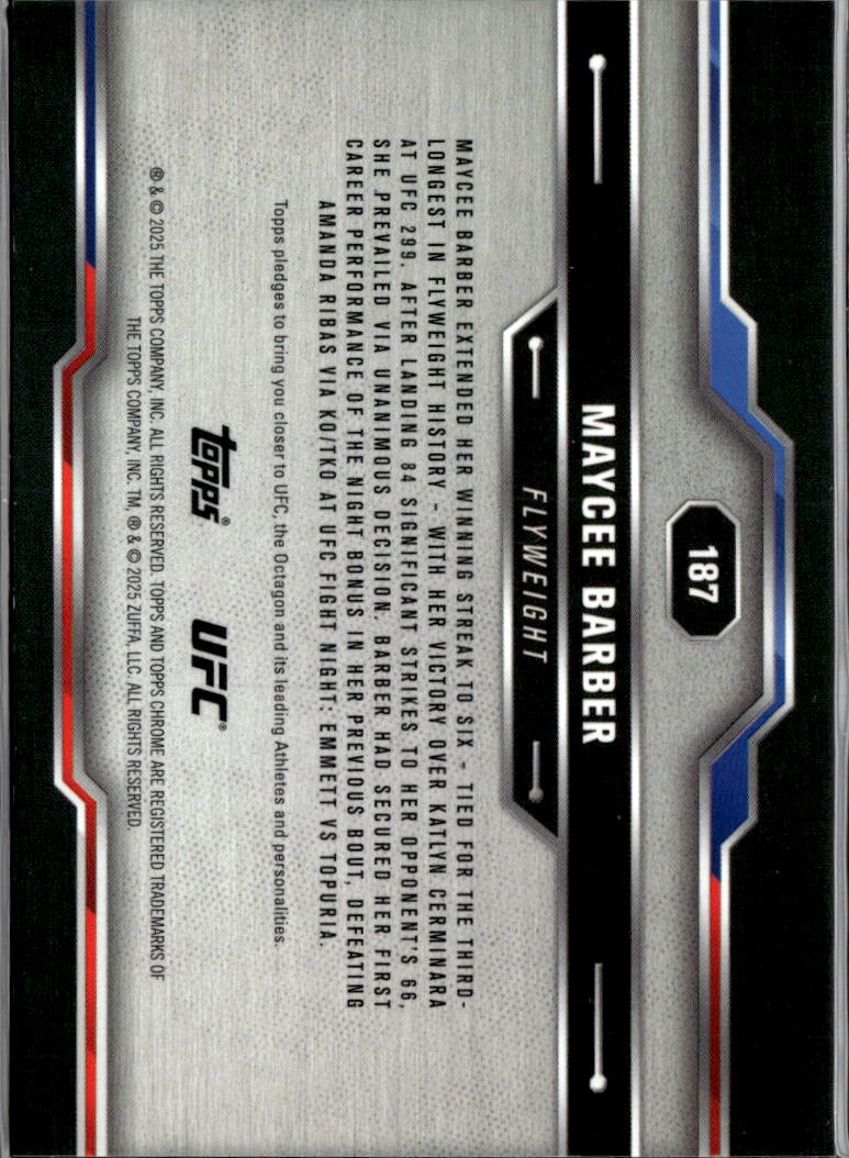 Maycee Barber 2025 Topps Chrome UFC Orange Geometric Refractor 23/25