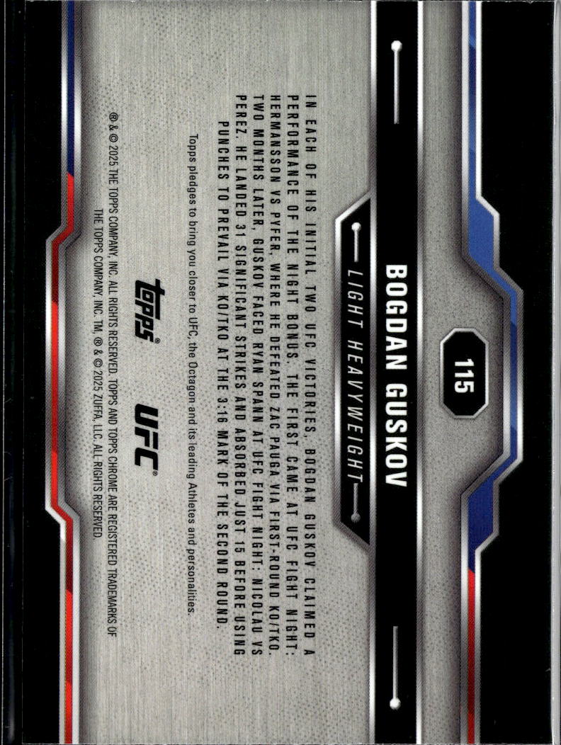 Bogdan Guskov 2025 Topps Chrome UFC RC Red White Blue Refractor Rookie 24/88