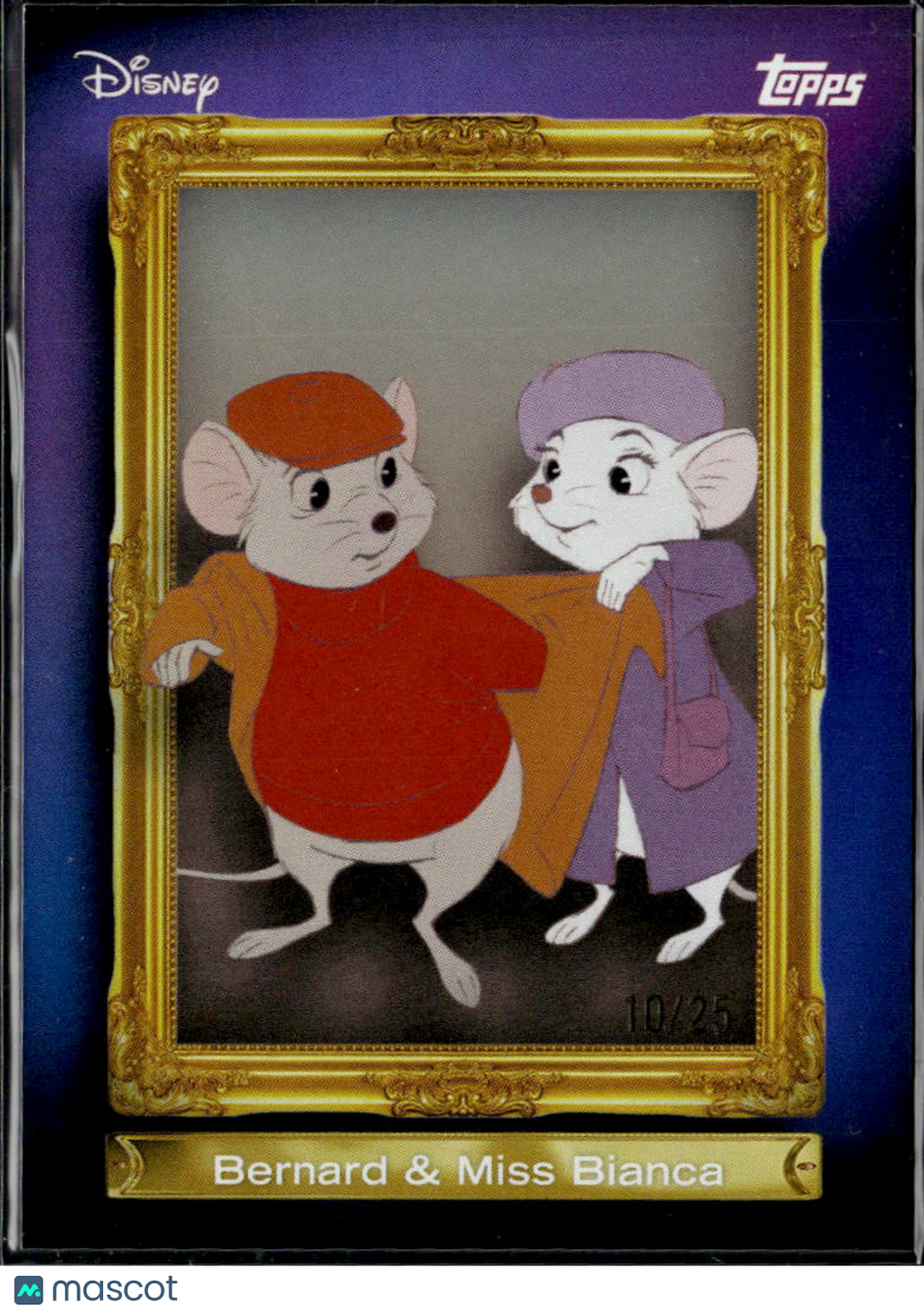 Bernard & Miss Bianca 2026 Topps Disney Neon Film Frames Orange 10/25 #FF-7