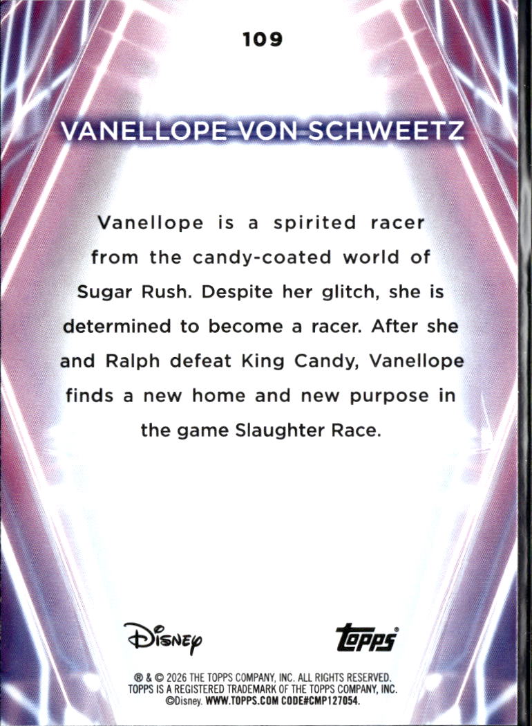 Vanellope Von Schweetz 2026 Topps Disney Neon Green 101/199 #109