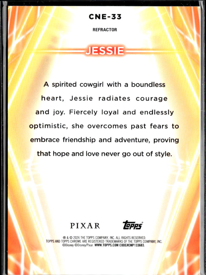 Jessie 2026 Topps Chrome Disney Neon Refractor 155/199 #CNE-33