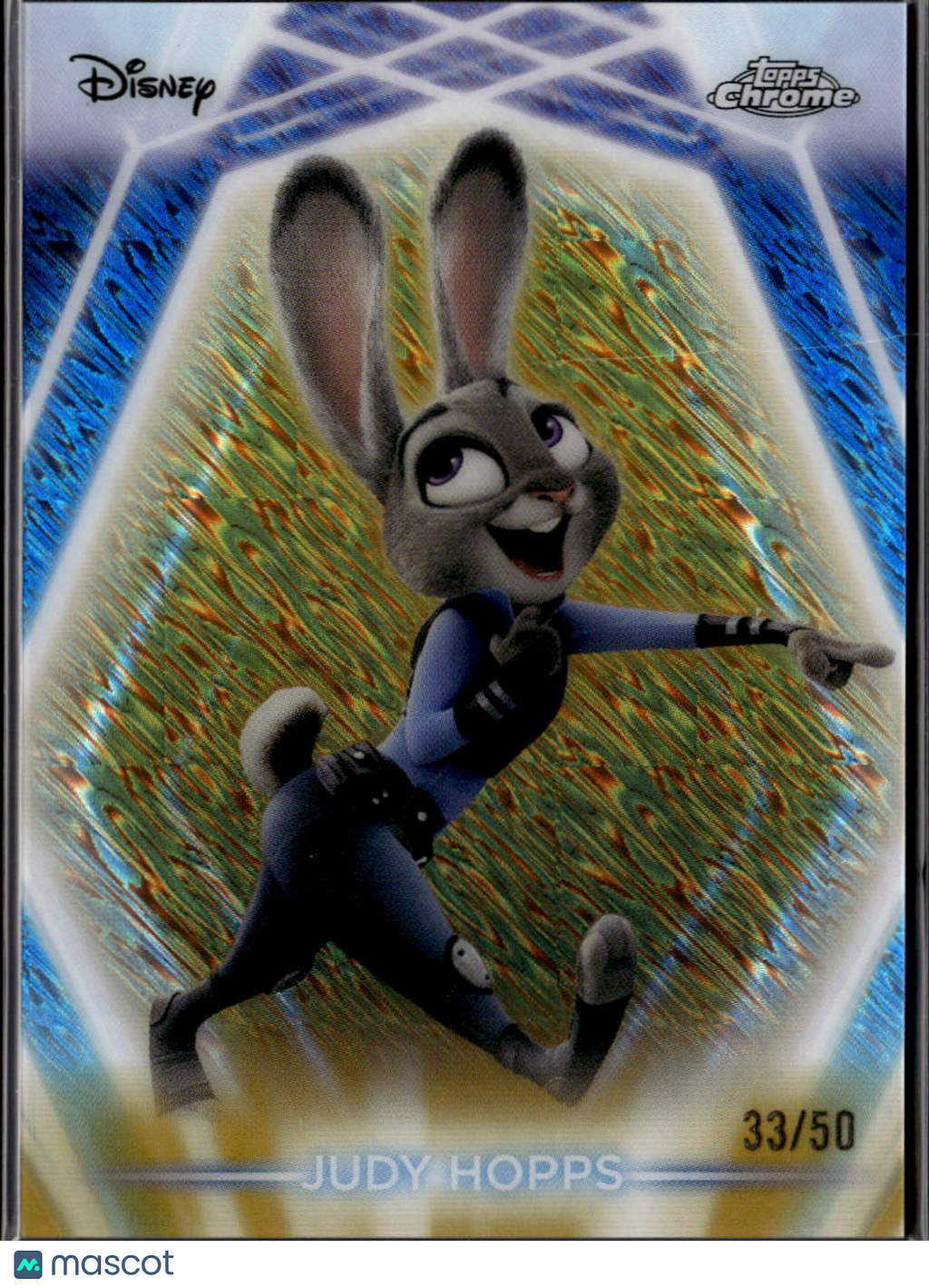 Judy Hopps 2026 Topps Chrome Disney Neon GOLD Shimmer Refractor 33/50 #CNE-62