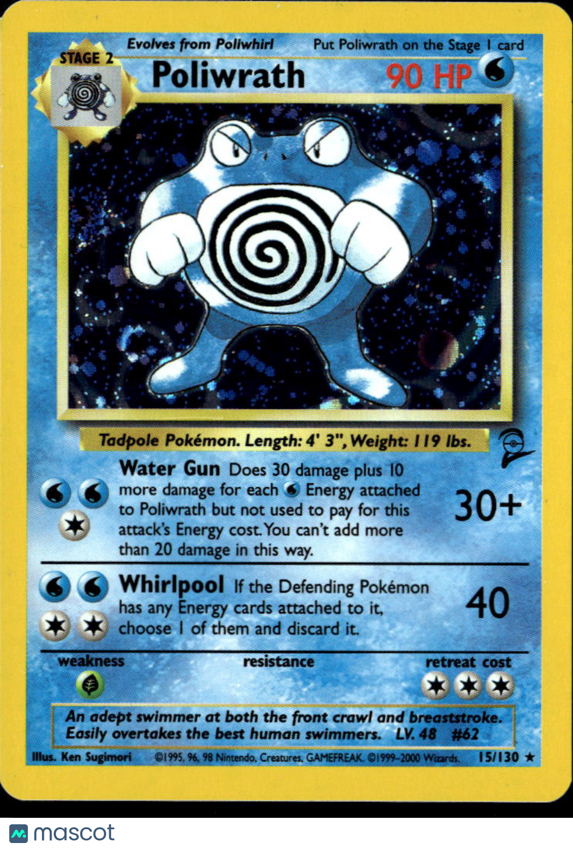 Poliwrath 2000 Base Set 2 Holo Rare #15/130