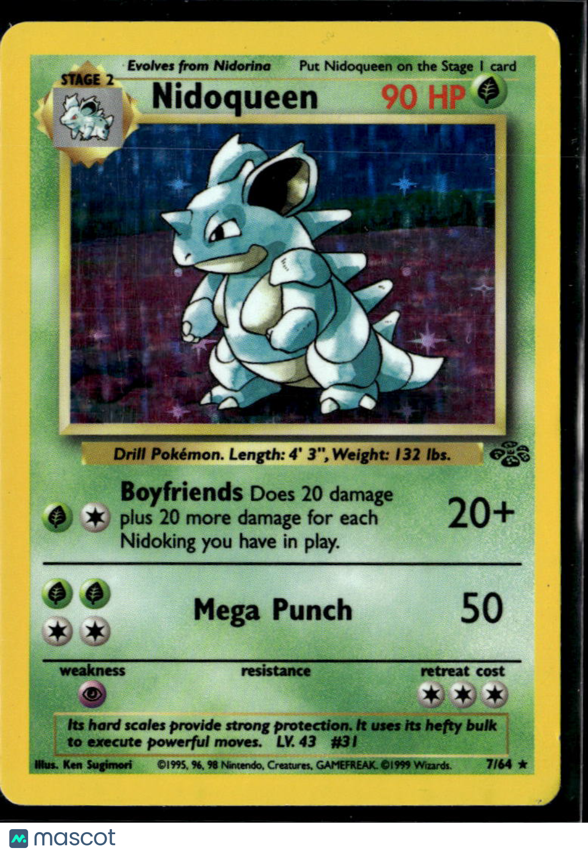 Nidoqueen 1999 Jungle Holo Rare #7/64