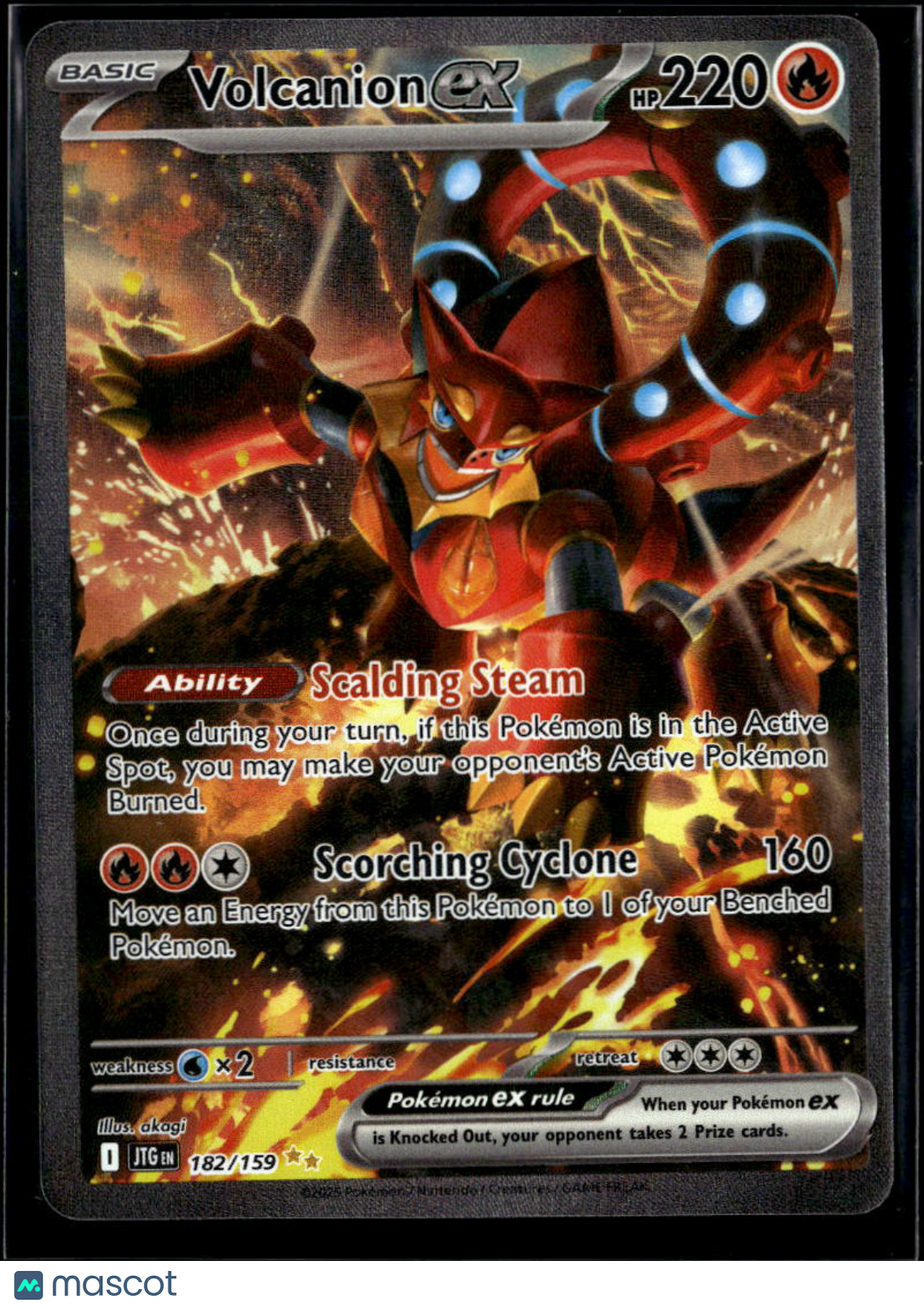Volcanion EX 2025 Journey Together Etched Secret Rare SAR #182/159