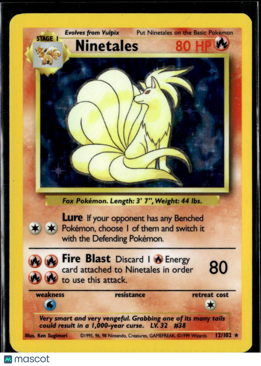 Ninetales 1999 Base Set Holo Rare #12/102