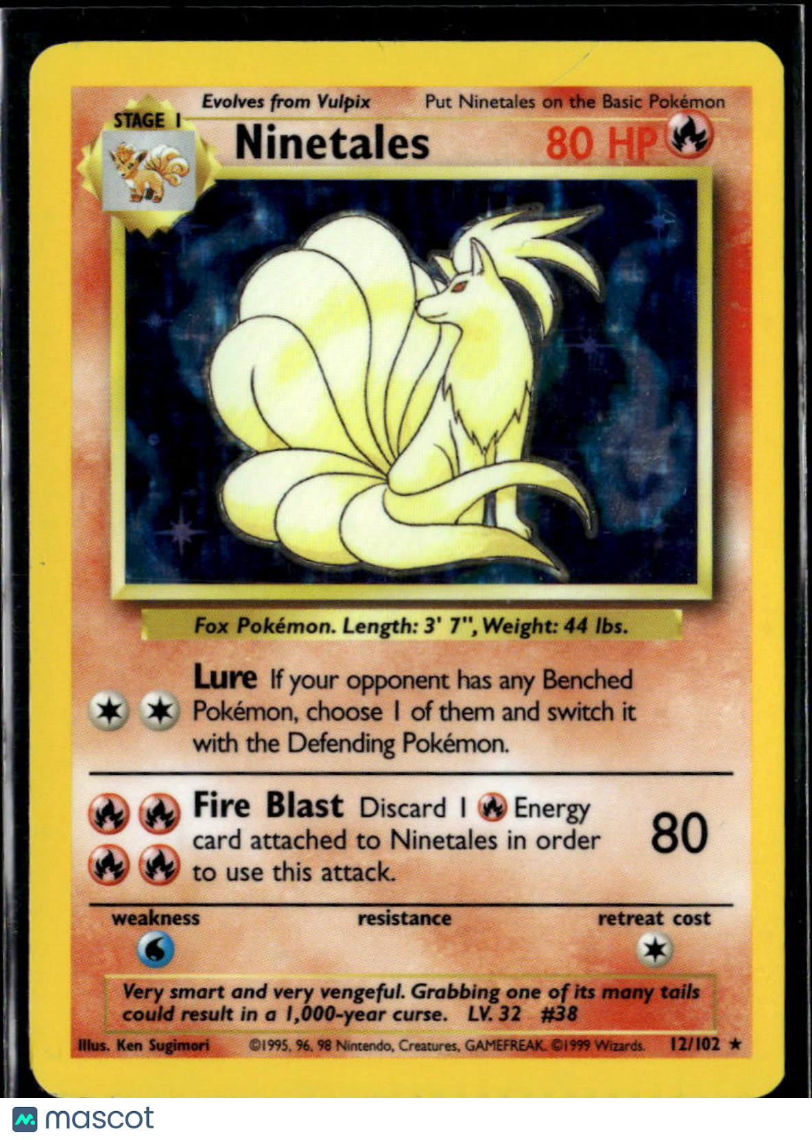 Ninetales 1999 Base Set Holo Rare #12/102