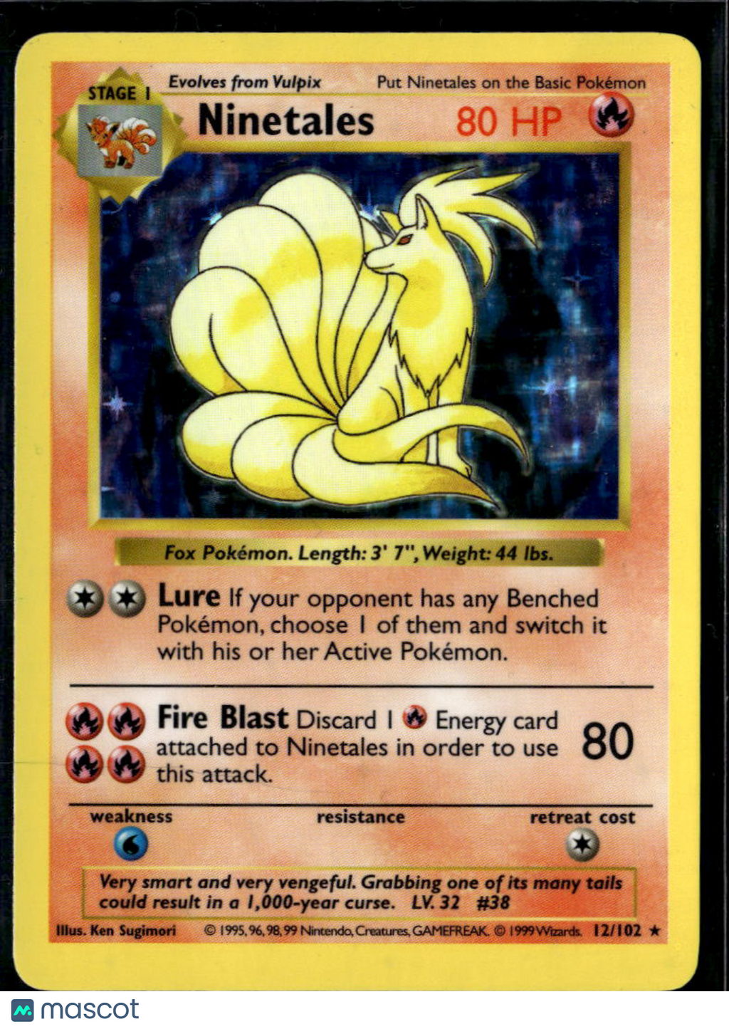 Ninetales 1999 Base Set Holo Rare #12/102