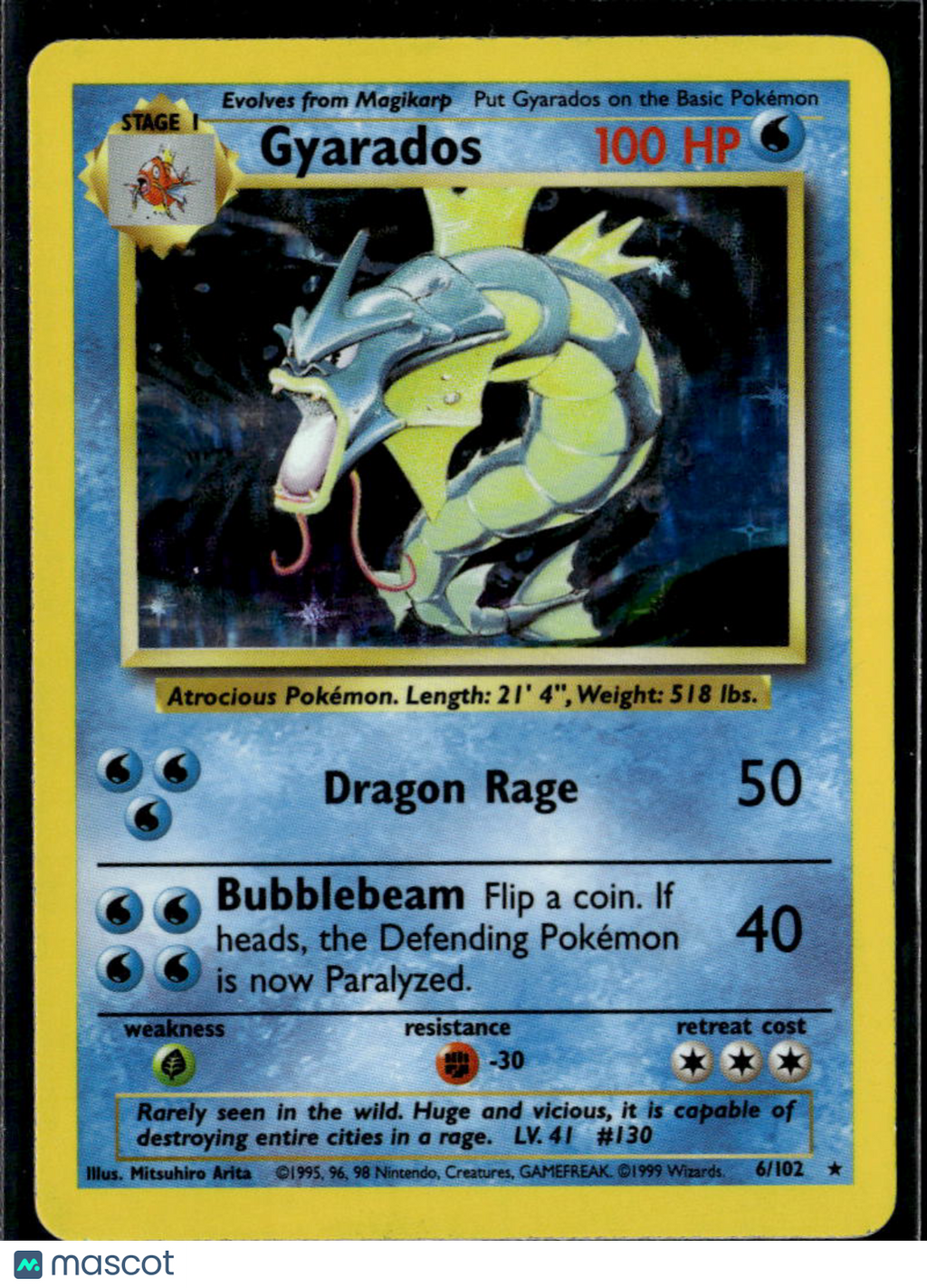 Gyarados 1999 Base Set Holo Rare #6/102