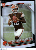 Shedeur Sanders 2025 Panini Prizm Silver Prizm Rookie RC #302 Cleveland Browns