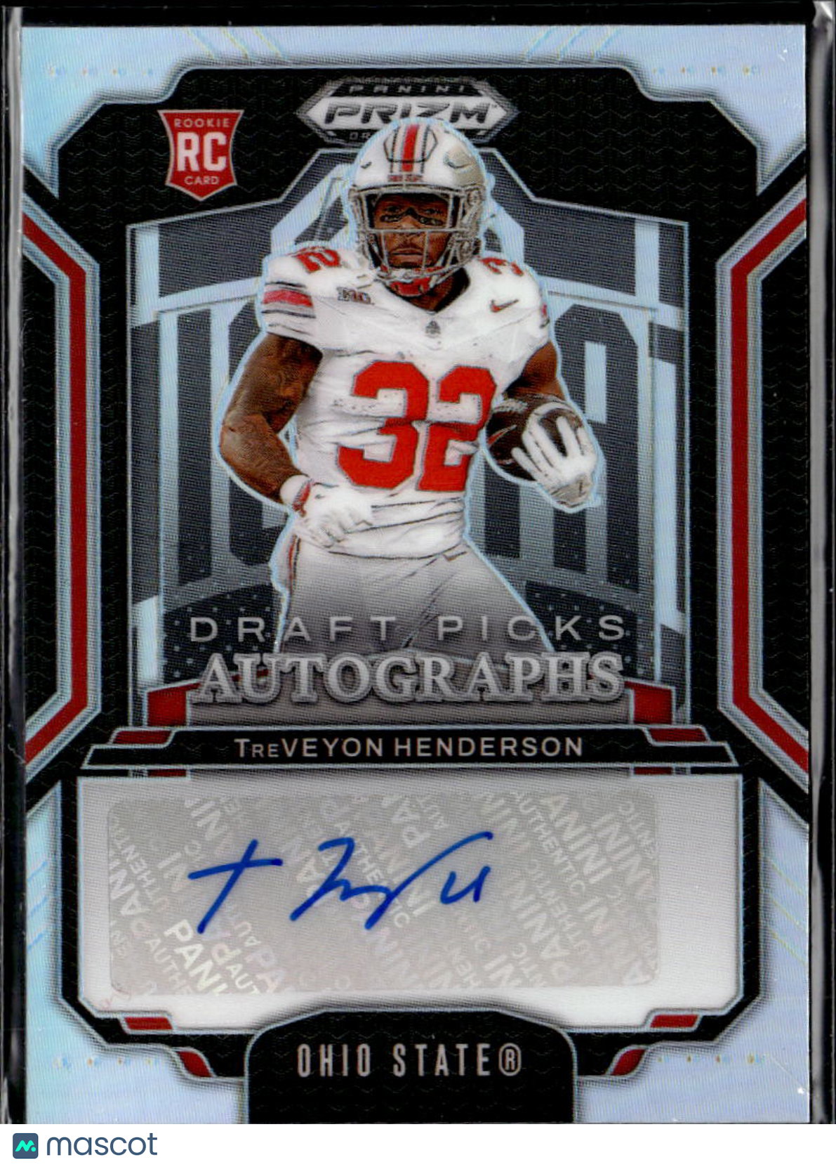 TreVeyon Henderson 2025 Prizm Draft Picks Auto Autograph RC Silver Ohio State