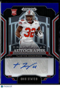 TreVeyon Henderson 2025 Prizm Draft Auto Autograph RC Blue Ohio State 190/249