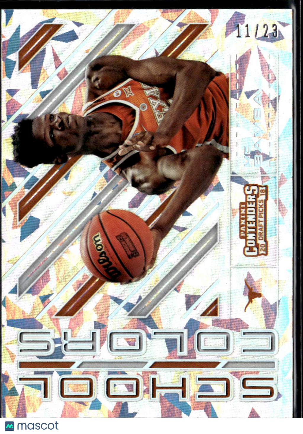 Mo Bamba 2018 Contenders School Colors Cracked Ice RC 11/23 Texas Longhorns
