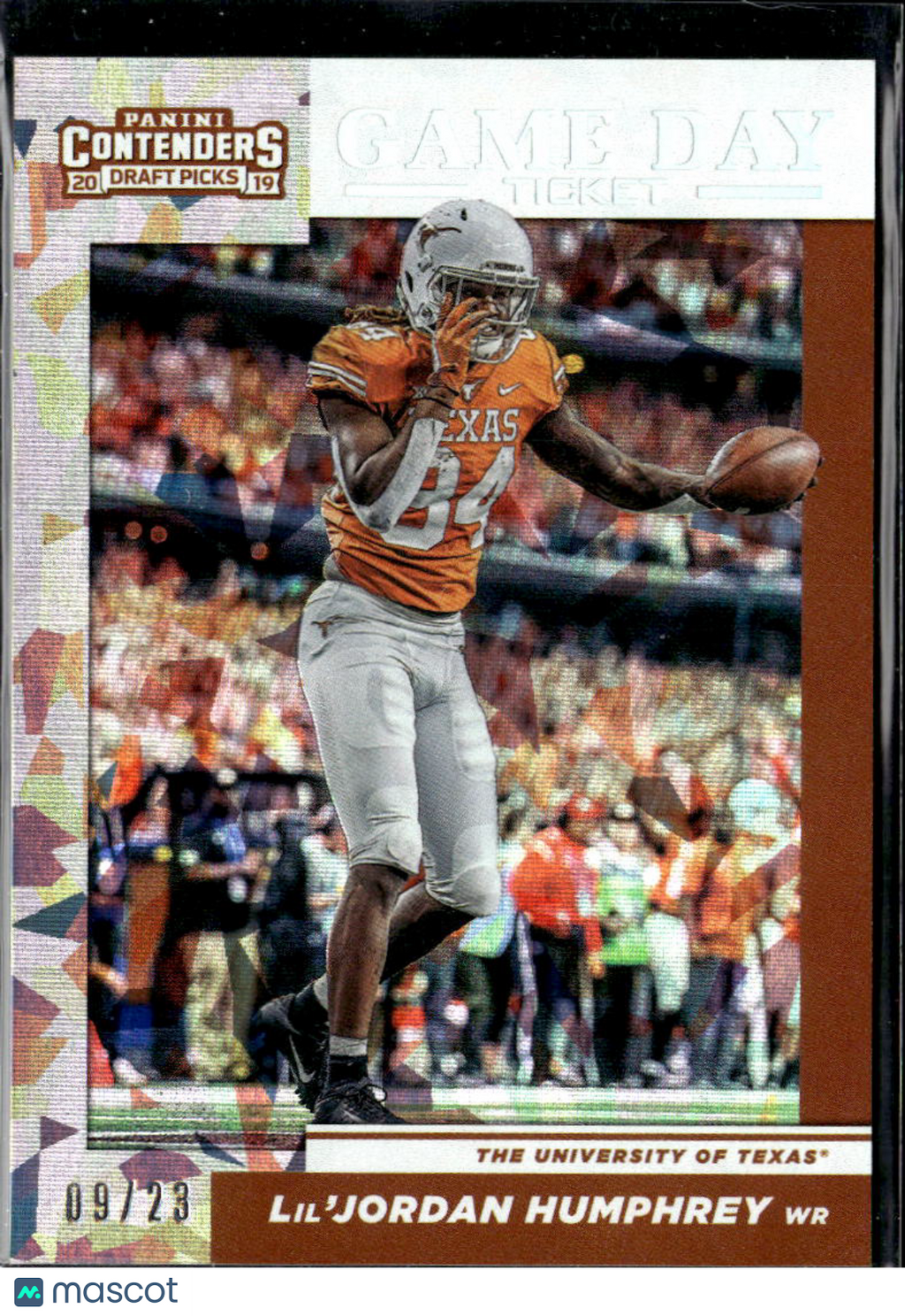 Lil'Jordan Humphrey 2019 Contenders Game Day Cracked Ice RC 9/23 Texas Longhorns