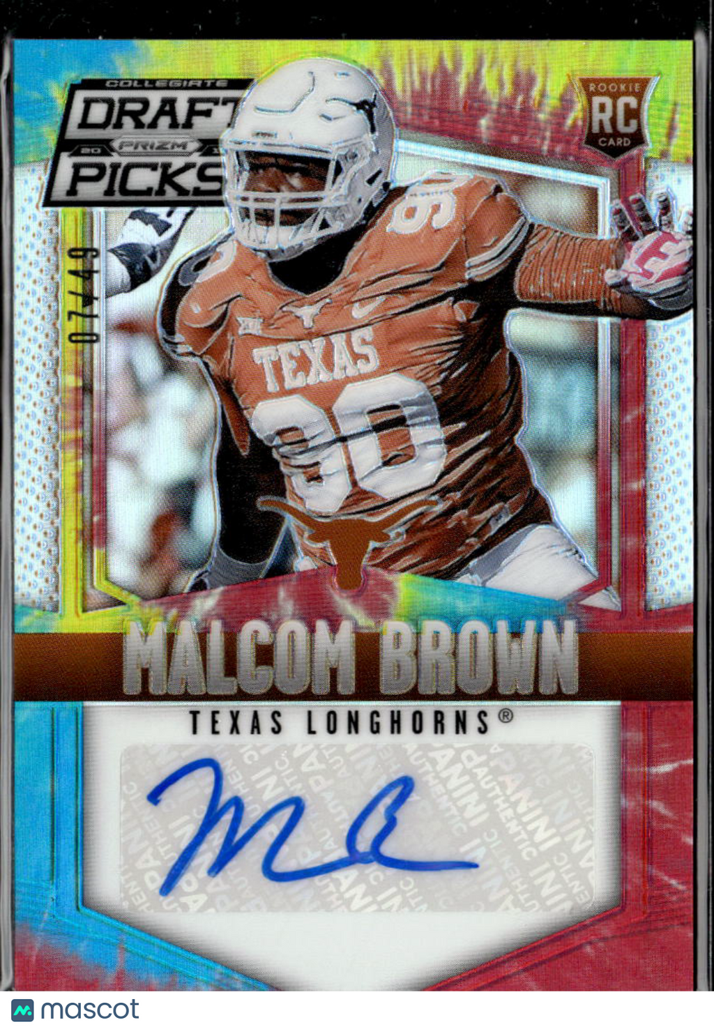 Malcom Brown 2015 Prizm Draft Picks Tie-Dye Auto Autograph /49 Texas Longhorns