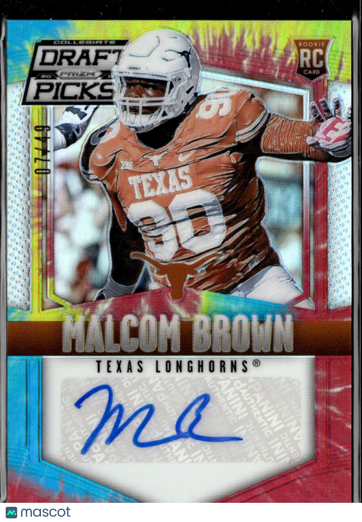 Malcom Brown 2015 Prizm Draft Picks Tie-Dye Auto Autograph /49 Texas Longhorns