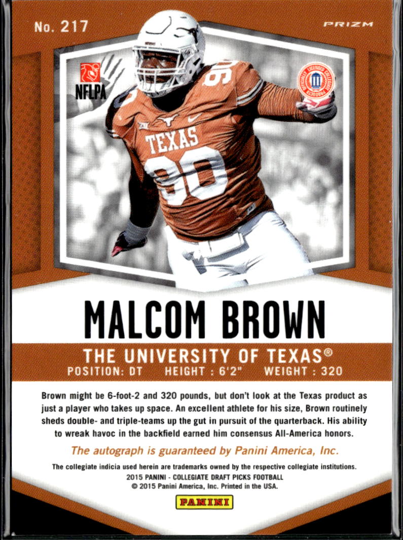 Malcom Brown 2015 Prizm Draft Picks Tie-Dye Auto Autograph /49 Texas Longhorns