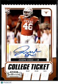 Joseph Ossai 2021 Contenders Ticket Stub Auto Autograph RC 22/46 Texas Longhorns