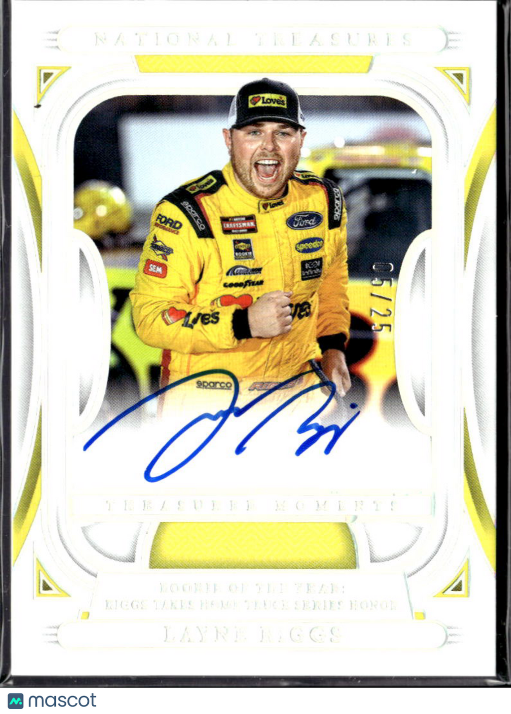 Layne Riggs 2025 National Treasures Racing Auto Autograph Moments 5/25