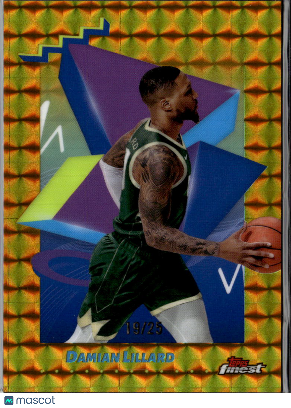 Damian Lillard 2024-25 Topps Finest Gold Refractor 19/25 Milwaukee Bucks