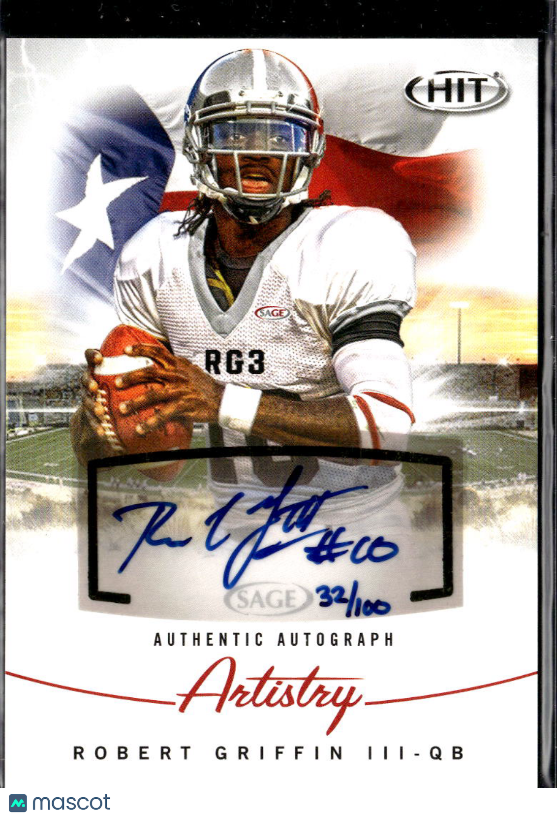 Robert Griffin III 2012 SAGE HIT Artistry Auto Autograph RC 32/100 Baylor Bears