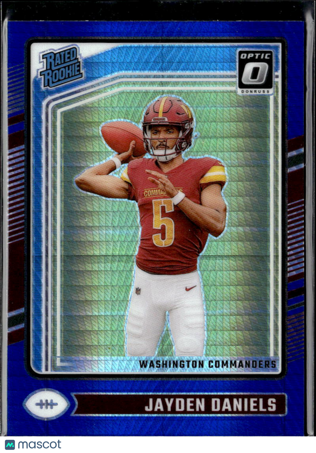 Jayden Daniels 2024 Optic Rated Rookie Blue Hyper RC Washington Commanders