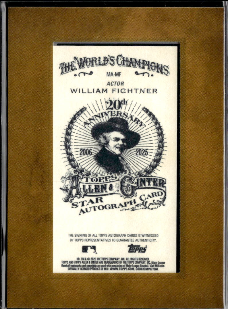 William Fichtner 2025 Topps Allen & Ginter Auto Autograph Prison Break