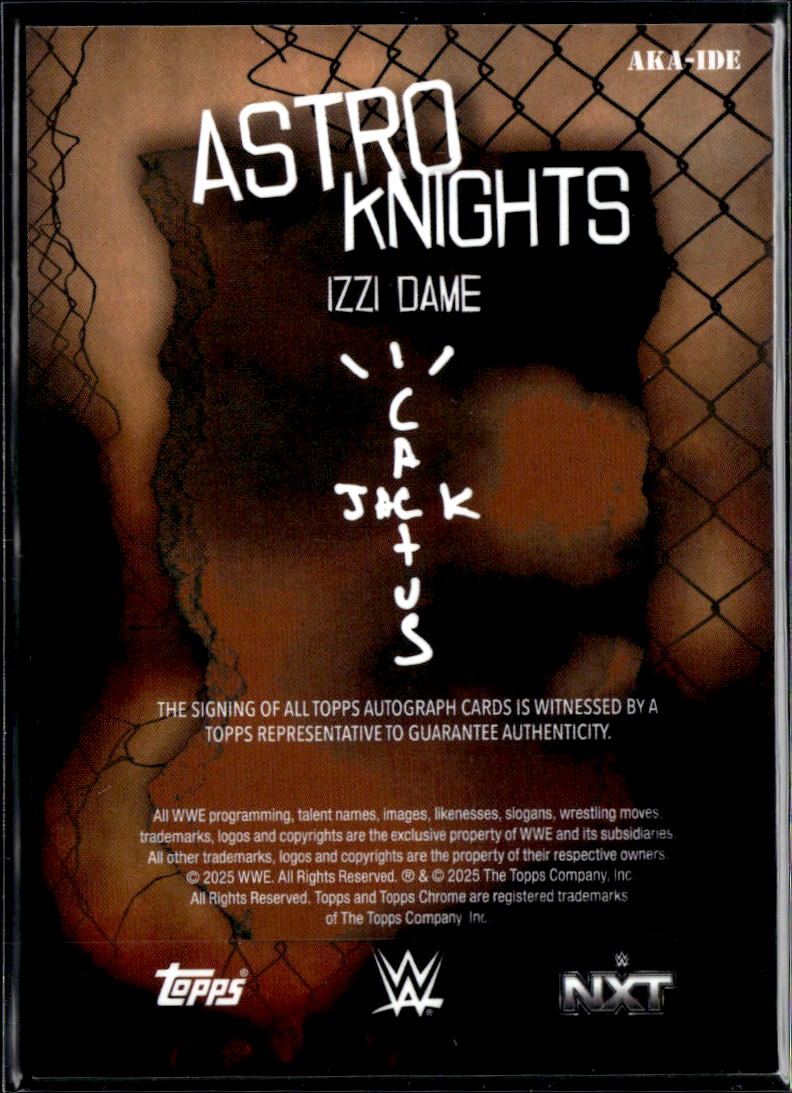 Izzi Dame 2025 Topps Chrome WWE Auto Autograph Astro Knights NXT