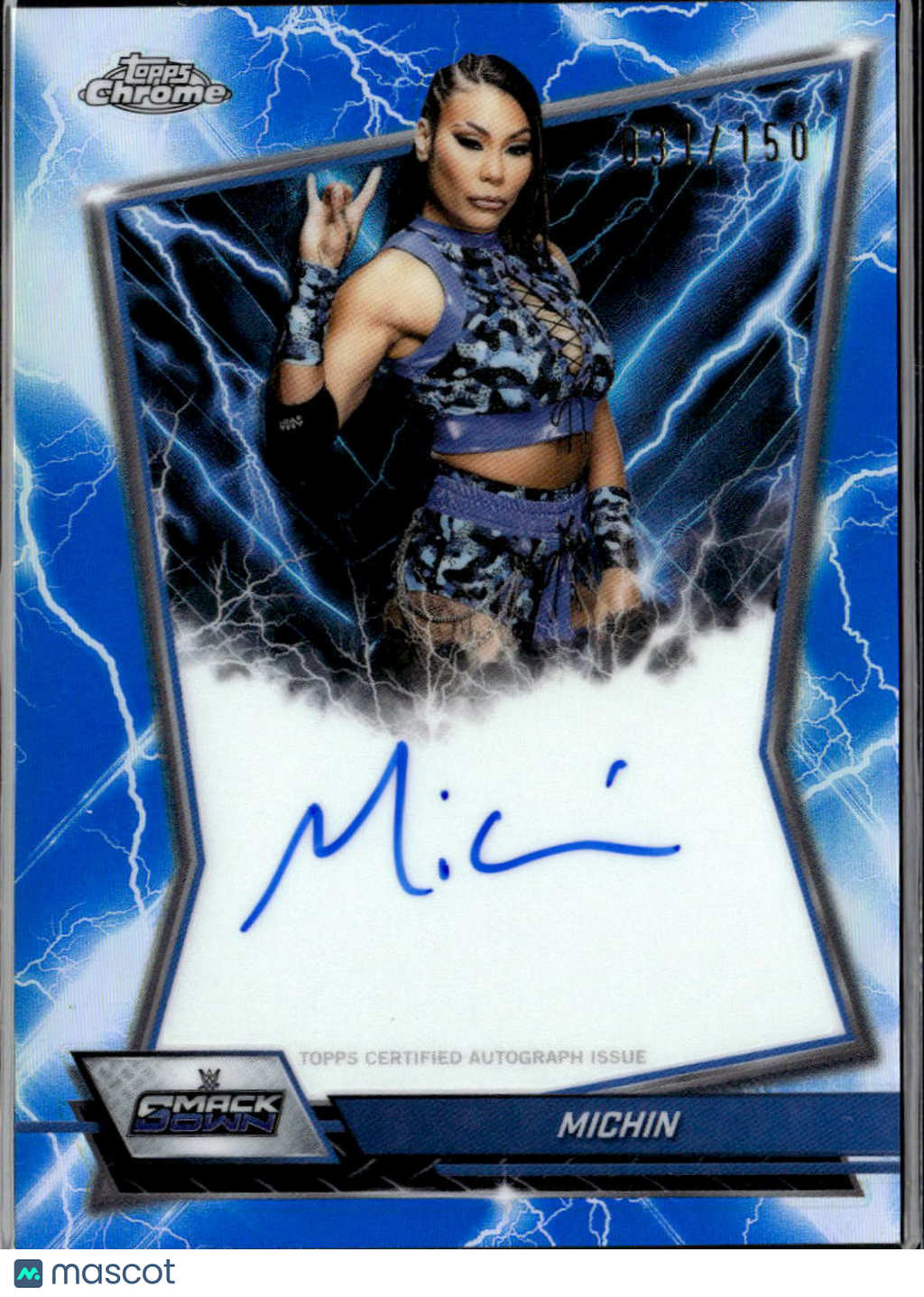 Michin 2026 Topps Chrome WWE Auto Autograph Blue 31/150 SmackDown