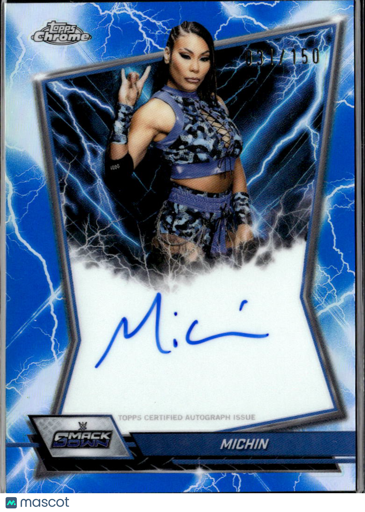 Michin 2026 Topps Chrome WWE Auto Autograph Blue 31/150 SmackDown