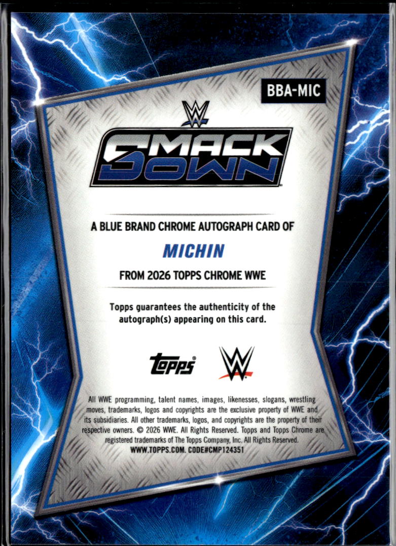 Michin 2026 Topps Chrome WWE Auto Autograph Blue 31/150 SmackDown