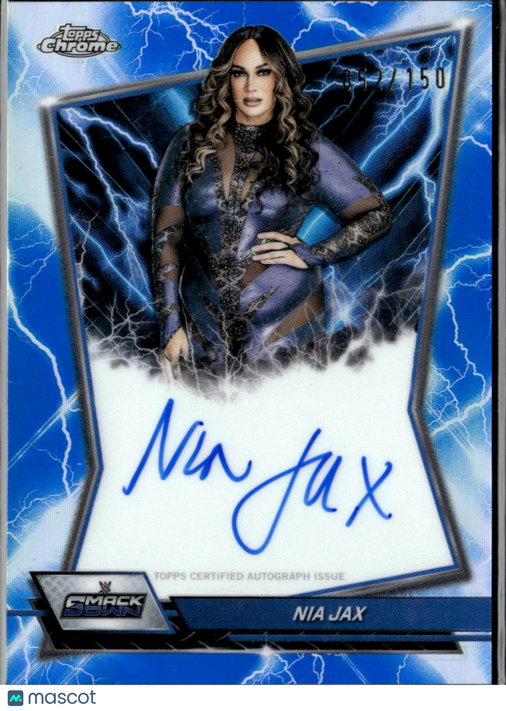 Nia Jax 2026 Topps Chrome WWE Blue Auto Autograph 52/150 SmackDown