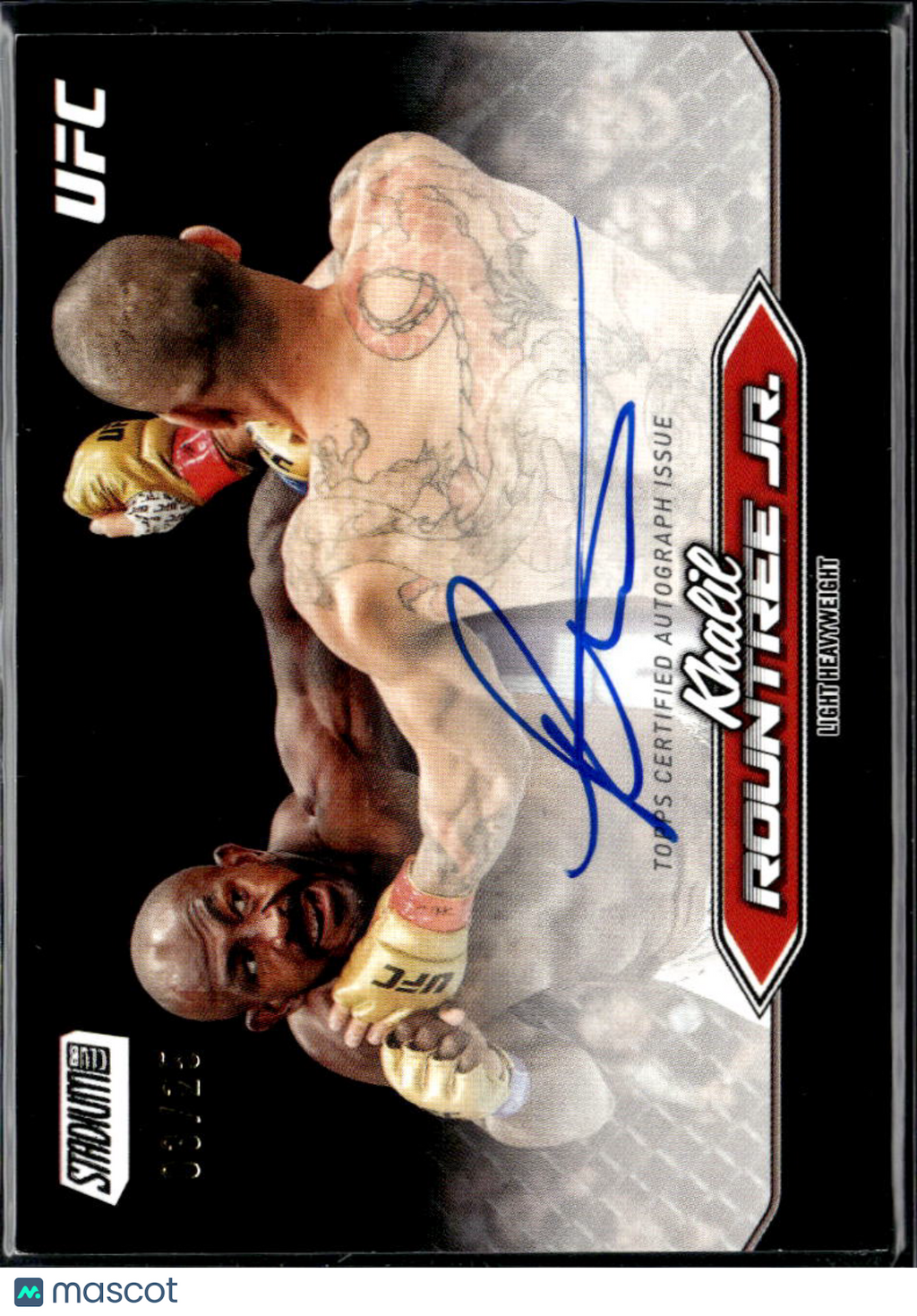 Khalil Rountree Jr. 2025 Topps Stadium Club UFC Auto Autograph Black 3/25