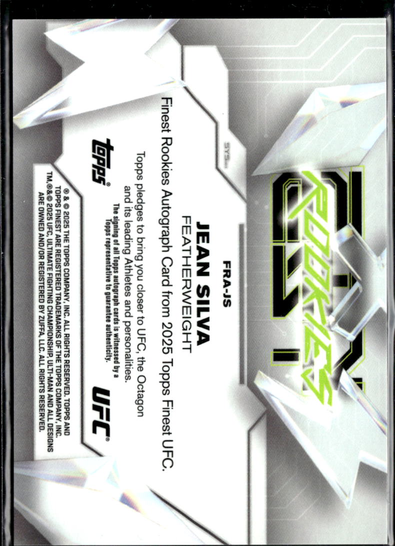 Jean Silva 2025 Topps Finest UFC Auto Autograph RC Rookie GOLD 44/50