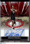 Drake Powell 2025-26 Topps Chrome RC Auto Autograph RED 5/5 Brooklyn Nets