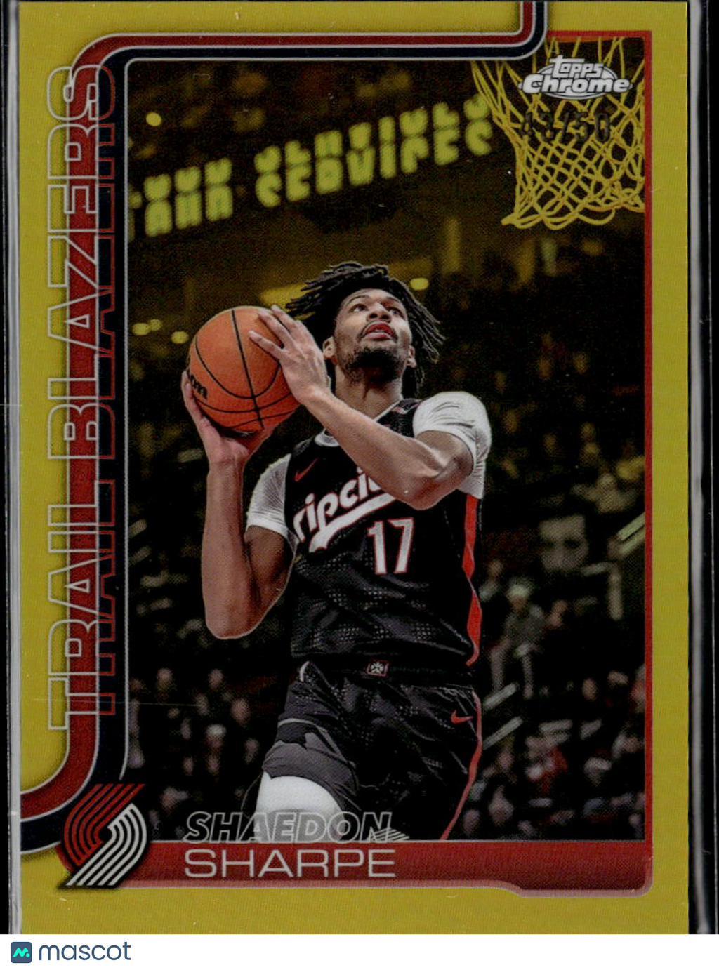 Shaedon Sharpe 2025-26 Topps Chrome GOLD Refractor 43/50 Portland Trail Blazers