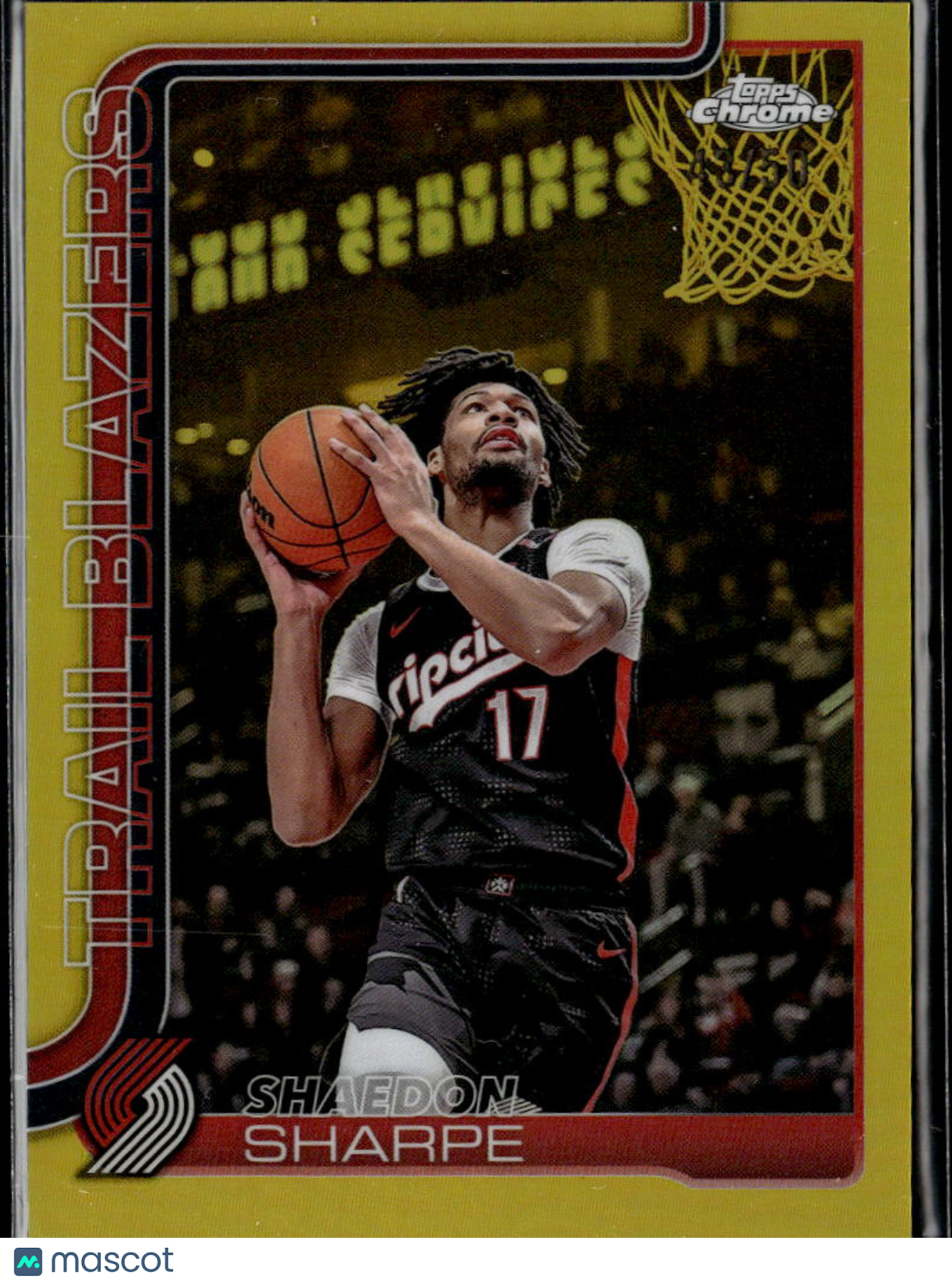 Shaedon Sharpe 2025-26 Topps Chrome GOLD Refractor 43/50 Portland Trail Blazers
