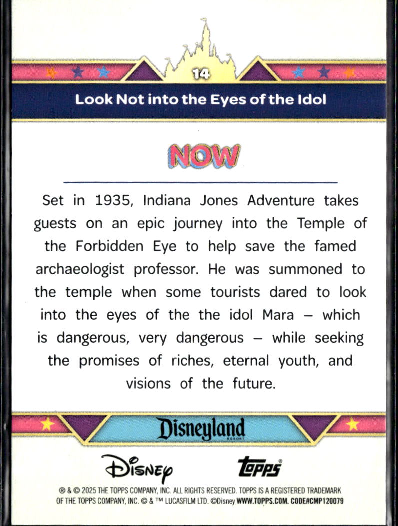 Look Not Into the Eyes 2025 Topps Disneyland 70th Anniversary Then & Now 17/25