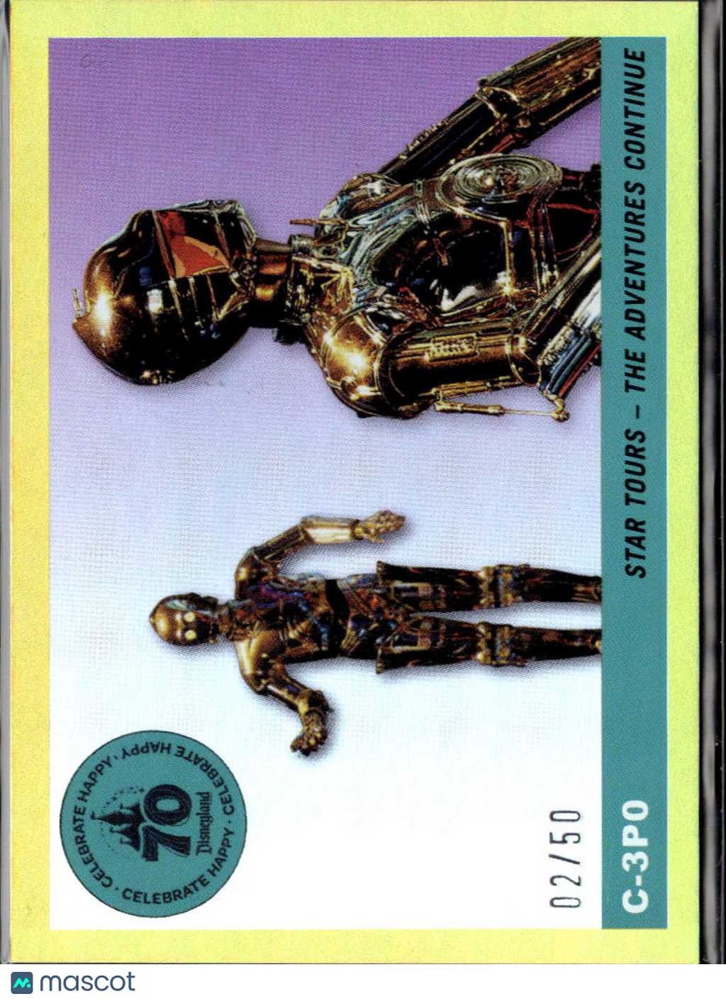 C-3PO 2025 Topps Star Wars Star Tours GOLD 02/50 #T55-13